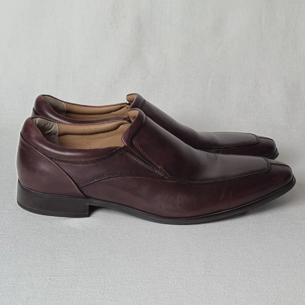 Joseph Abboud Mens Tobacco Leather Loafer Slip-On Dress Casual Shoes 12M SHARP